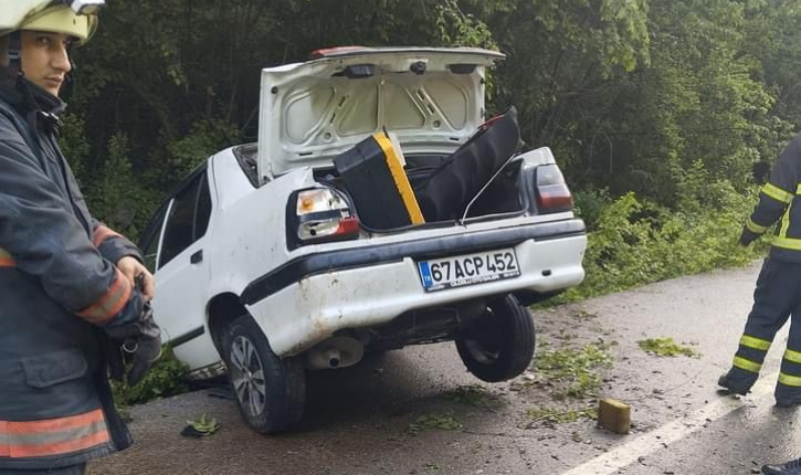 Zonguldak’ta kontrolden çıkan otomobil